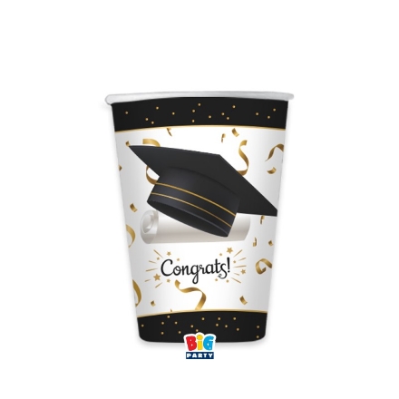 Show details for Paper cups  - Congrats (6pcs) Picture of Paper cups  - Congrats (6pcs)