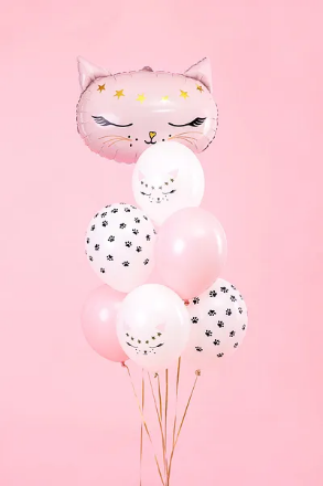 Show details for Balloon bouquet  filled with helium - Cat (6pcs latex + 1 foil) Picture of Balloon bouquet  filled with helium - Cat (6pcs latex + 1 foil)