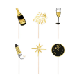 Εικόνα της Διακοσμητικά sticks για cupcakes - Happy New Year (6τμχ)