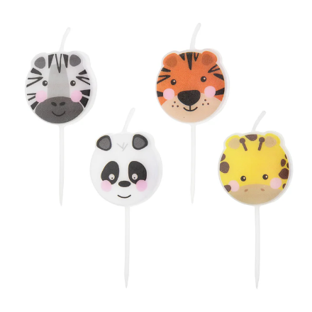 Show details for Cake candles - Safari animals (4pcs) Picture of Cake candles - Safari animals (4pcs)