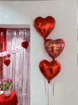 Picture of Balloon bouquet  filled with helium - Valentine No2 (3 heart balloons)
