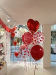 Picture of Balloon bouquet  filled with helium - Valentine No3 (1 heart + 5 latex balloons)