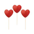 Εικόνα της Διακοσμητικά sticks για cupcakes - Κόκκινες καρδιές (6τμχ)