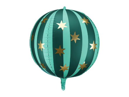 Show details for Foil balloon Starry ball - Green Picture of Foil balloon Starry ball - Green