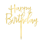 Διακοσμητικό τούρτας - Happy Birthday χρυσό 