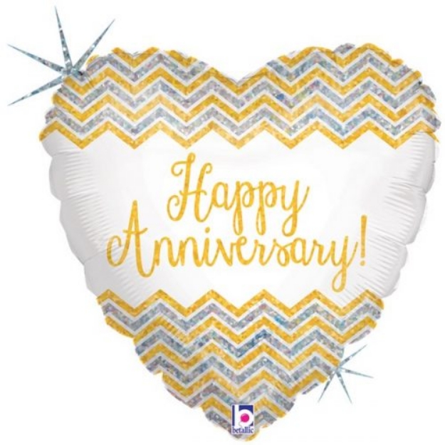 Μπαλόνι Foil σε σχήμα Καρδιά - Happy anniversary 