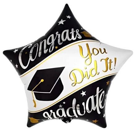 Show details for Graduation foil star balloon - Congrats Graduate! You did it Picture of Graduation foil star balloon - Congrats Graduate! You did it