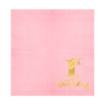Χαρτοπετσέτες - 1st Birthday ροζ (10τμχ) 