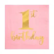 Picture of Paper napkins - 1st Birthday pink (10pcs)