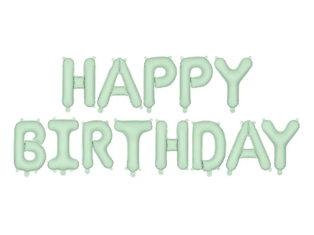 Μπαλόνια σετ HAPPY BIRTHDAY μέντα