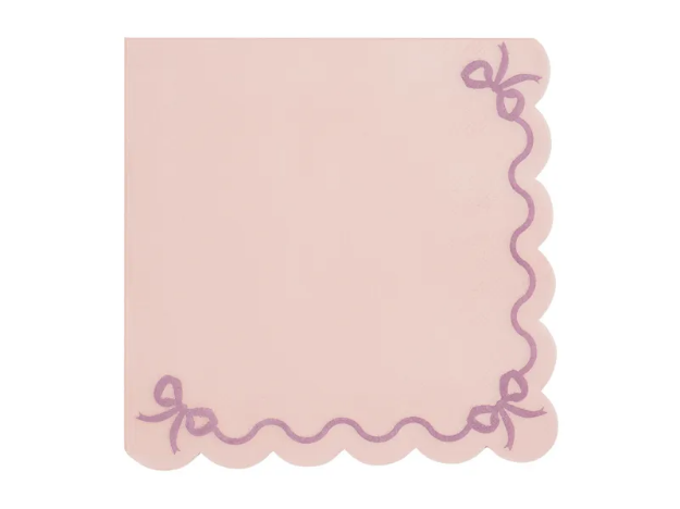 Picture of Paper napkins - Pink with bows (12pcs)