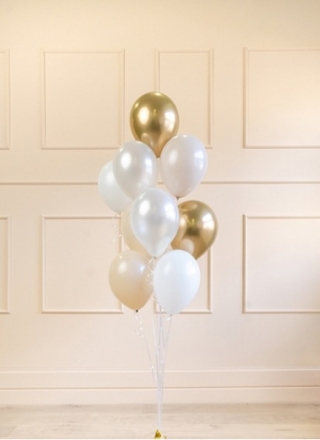 Show details for Balloon bouquet  filled with helium - Champagne (10 balloons) Picture of Balloon bouquet  filled with helium - Champagne (10 balloons)