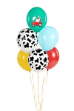Picture of Balloon bouquet  filled with helium - Farm (6 balloons)