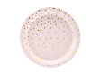 Picture of Side paper plates - Powder pink with gold polka dots (6pcs) 