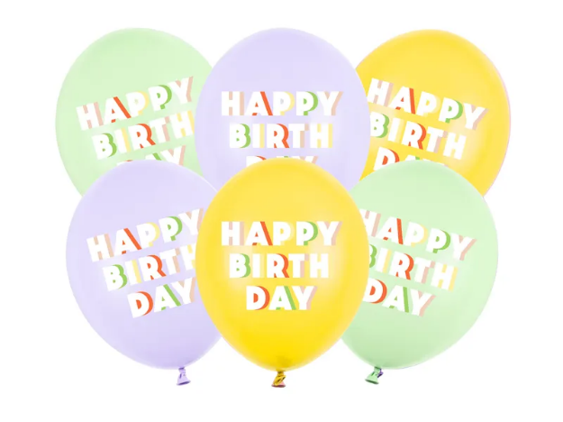 Σετ μπαλόνια - Happy Birthday mix (6τμχ)