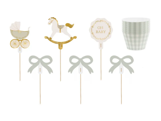 Διακοσμητικές θήκες για cupcakes και sticks - Baby (6+6τμχ)