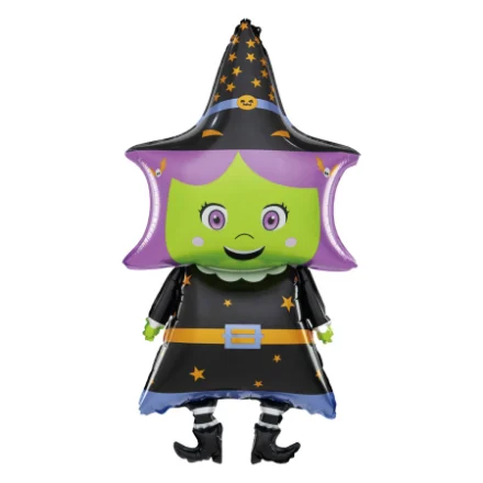 Show details for Foil balloon Witch (green) Picture of Foil balloon Witch (green)