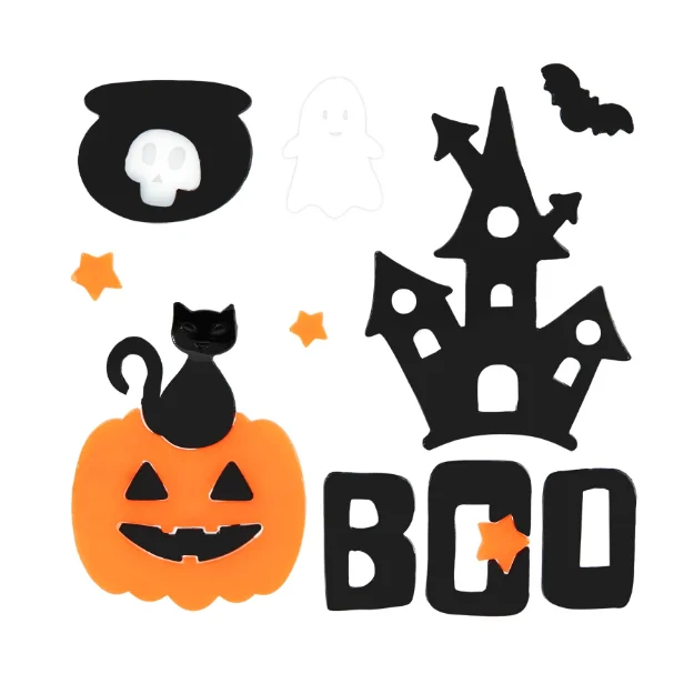 Picture of Window decoration gel stickers - Halloween BOO (10pcs)