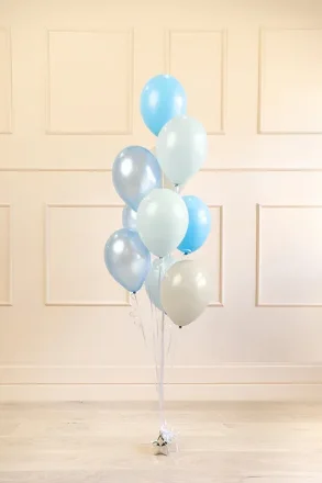 Show details for Balloon bouquet  filled with helium - Moody blue (10 balloons) Picture of Balloon bouquet  filled with helium - Moody blue (10 balloons)