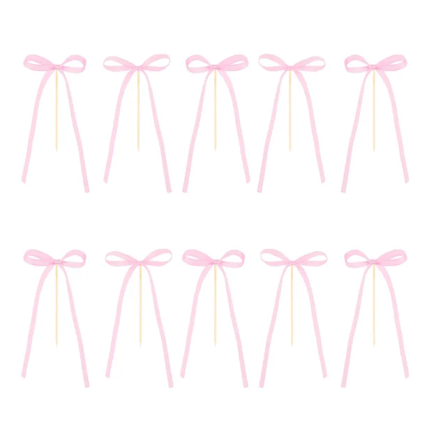 Picture of Cake toppers - Pink bows DIY (10 pcs)