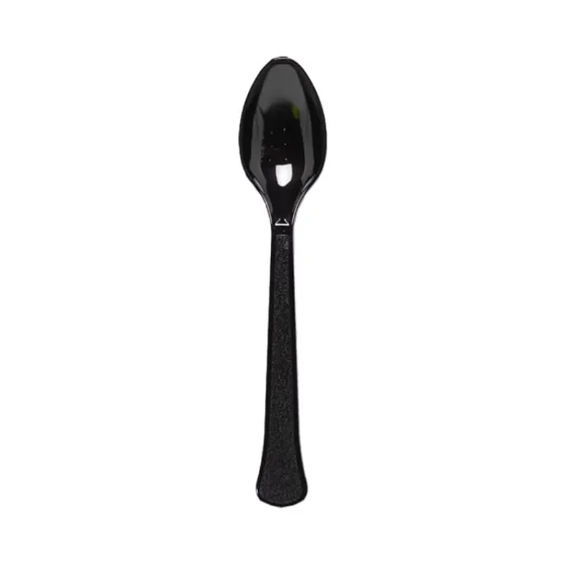 Picture of Plastic spoons (24pcs) - Black (16cm)