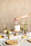Picture of Candle number 2 white with flower petals