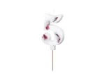 Picture of Candle number 5 white with flower petals