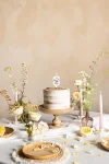 Picture of Candle number 8 white with flower petals