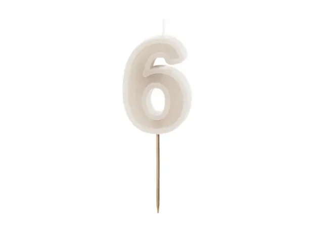 Picture of Candle number 6 white