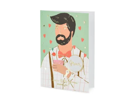 Show details for Card with enamel pin Groom Picture of Card with enamel pin Groom