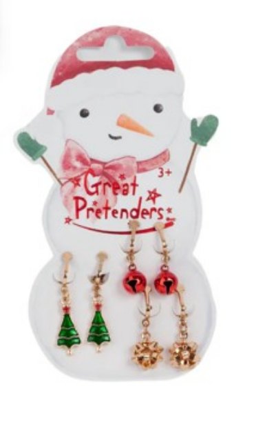 Picture of Great Pretenders Christmas Clip on Earring Set (3 Pairs)