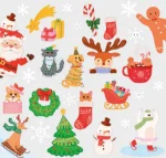 Χριστουγεννιάτικα αυτοκόλλητα για τζάμι (30τμχ)