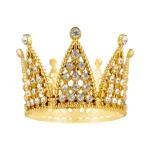 Διακοσμητικό τούρτας - Χρυσό στέμμα με ασημένια κρύσταλλα