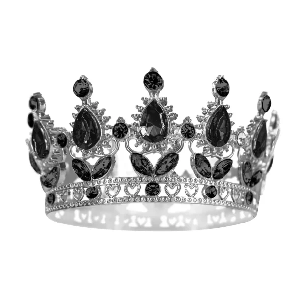 Διακοσμητικό τούρτας - Μαύρο στέμμα με μαύρα κρύσταλλα