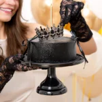 Διακοσμητικό τούρτας - Μαύρο στέμμα με μαύρα κρύσταλλα