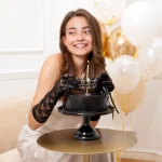 Διακοσμητικό τούρτας - Μαύρο στέμμα με μαύρα κρύσταλλα