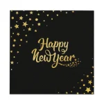 Χαρτοπετσέτες μαύρες- Happy New Year (10τμχ)