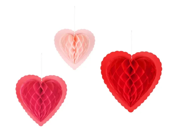Picture of Paper Honeycomb decoration Heart mix 3 pcs.