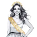 Picture of Happy Birthday sash and headband gold - set