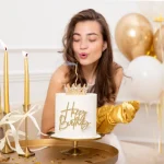 Διακοσμητικό τούρτας - Χρυσό στέμμα με ασημένια κρύσταλλα - 10εκ.