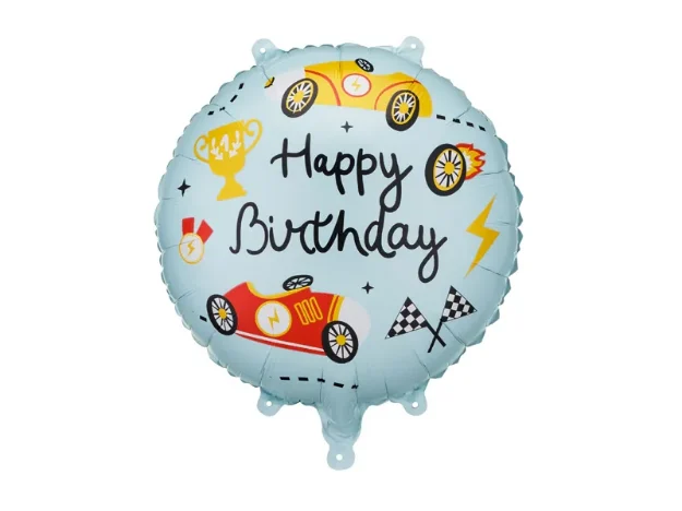 Μπαλόνι foil Happy birthday αγωνιστικό αυτοκίνητο