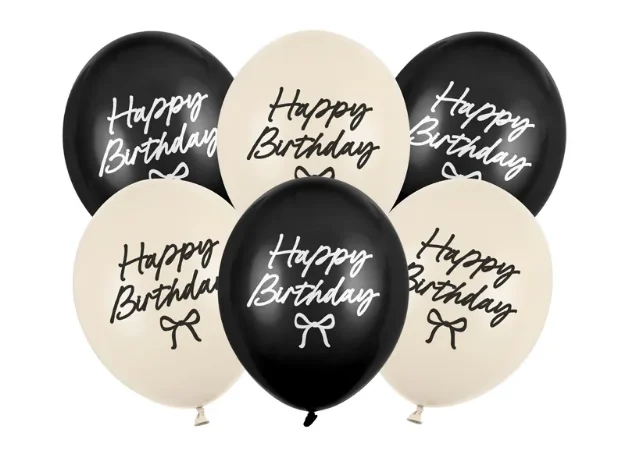 Picture of Set balloons - Happy birthday with bows (6 pcs)