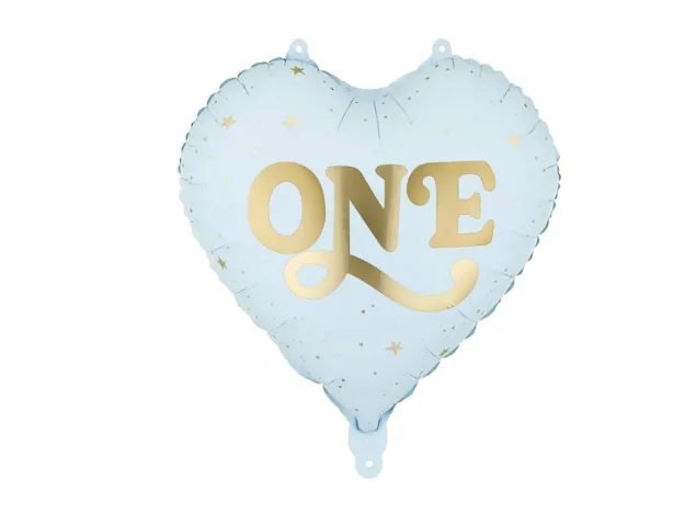 Picture of Foil balloon Heart ''One'', 45 cm, light blue