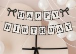 Γιρλάντα Happy Birthday με σημαιάκια και φιόγκους