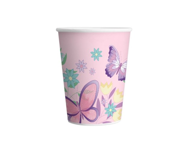 Picture of Paper cups - Pastel butterflies (8pcs)